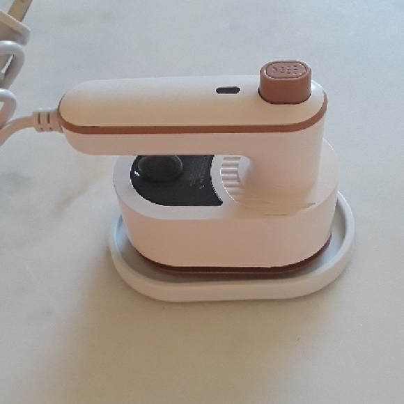 Electric Iron Other - NWOT Sleek White and Brown Handheld Iron, Travel & Home Use